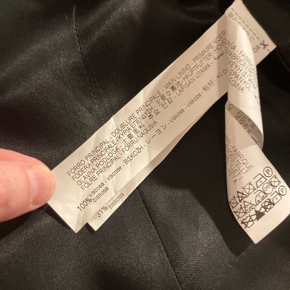 Zara Woman XL dark gray, herringbone, rouched sleeve jacket. - Picture 10 of 11